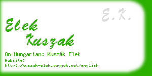 elek kuszak business card